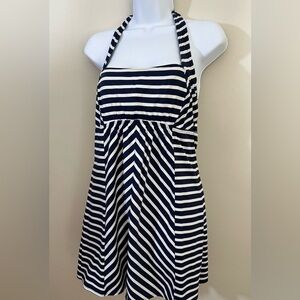 Lands End sz 6 beach dress or swim dress in blue and white stripe